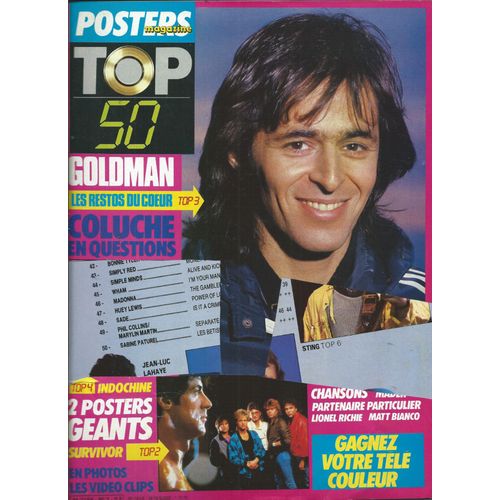 Top 50 24/03/1986 Goldman, Coluche, Lionel Richie, Delpech, C. Jerome, Partenaire Particulier, Paul Personne, Eddy Mitchell, Muriel Dacq,Matt Bianco,Mader,Eurythmics,Grace Jones, Cabrel,Modern Talking