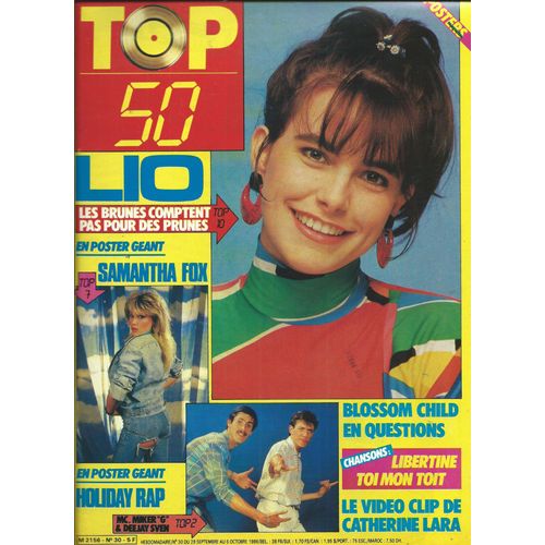 Top 50 29/09/1986 Lio, Samantha Fox, Catherine Lara, Mylne Farmer, Diane Tell, Jean-Michel Jarre, Blossom Child, Les Ablettes,Elli Medeiros,Jeanne Mas,Franois Valry,Franois Feldman, Corynne Charby