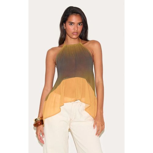Top En Mousseline De Soie Imprim Multicolore  Dos Nu, Multicolore