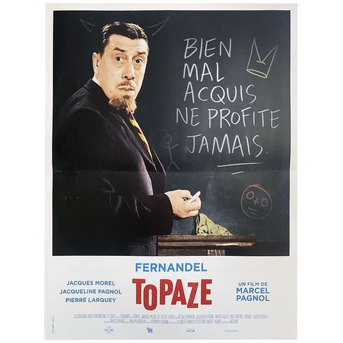 Topaze - Vritable Affiche De Cinma Plie - Format 40x60 Cm - De Marcel Pagnol Avec Fernandel, Marcel Valle, Jacqueline Pagnol, Pierre Larquey, Milly Mathis - 1951 Rdition 2016 #