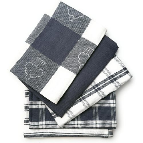 Torchon De Cuisine  Lot De 5 Torchons De Cuisine 100% Coton  Torchons En Coton Durables Et Super Absorbants  Torchons Gris