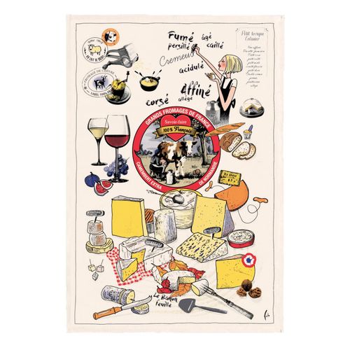 Torchon Les Grands Fromages Ecru 48 X 72 Cm Winkler