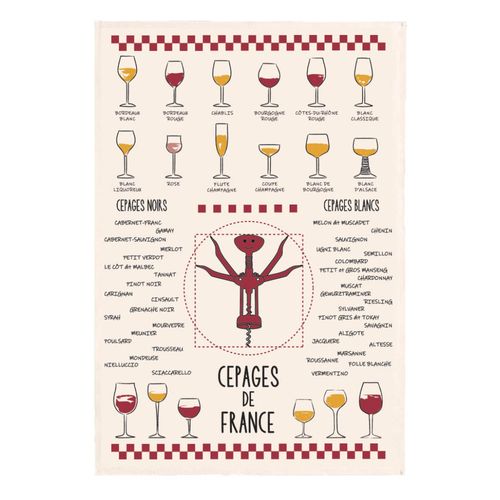Torchon Vins Et Cpages Ecru 50 X 70 Cm Winkler
