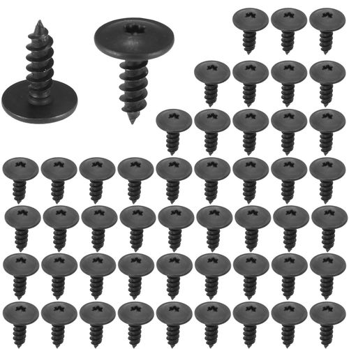 Torx Lot De 50 Vis  Tte Plate M5 X 16 Mm - Vis Auto-Taraudeuses - Noir - Pour Garde-Boue De Voiture, Arcs De Roue, Grille Pour Pare-Chocs, Tte Ronde - Vis Auto-Perceuses