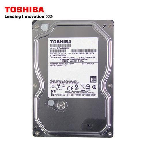 Toshiba Disque Dur Interne Mcanique HDD Capacit 500 Go pour Ordinateur de Bureau 3.5 Pouces 7200RPM Tampon 32 Mo SATA2/SATA3 6 Gb/s