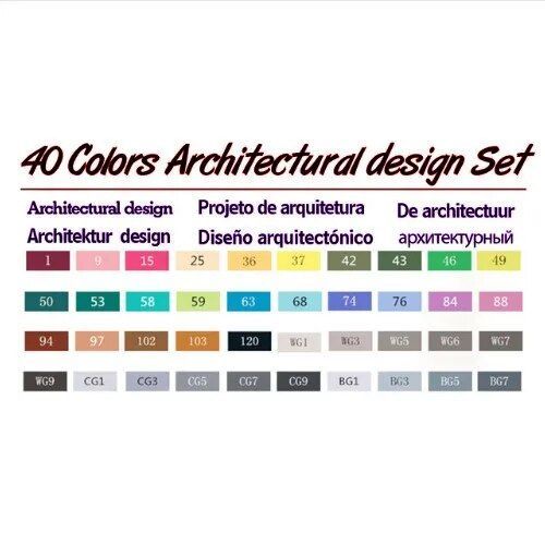 Touchnew-Ensemble De Marqueurs D'art De Tte De Touristes,Stylo  Croquis Bas Sur Dc,Dessin D'artiste,Conception De Manga,Fournisseur D'art,30,40,60,80 Documents - Type 40 Architecture Set