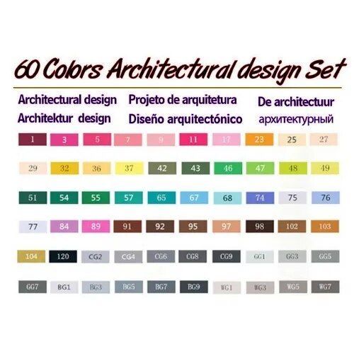 Touchnew-Ensemble De Marqueurs D'art De Tte De Touristes,Stylo  Croquis Bas Sur Dc,Dessin D'artiste,Conception De Manga,Fournisseur D'art,30,40,60,80 Documents - Type 60 Architecture Set