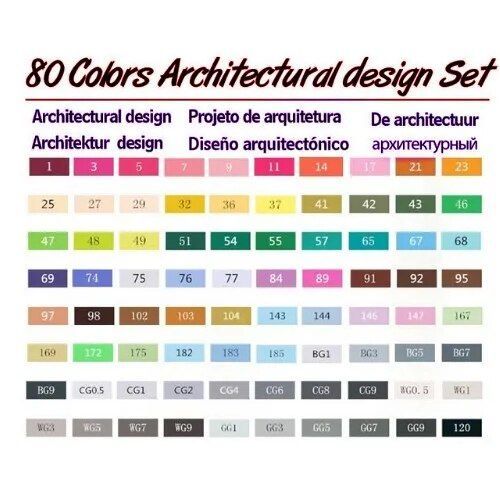 Touchnew-Ensemble De Marqueurs D'art De Tte De Touristes,Stylo  Croquis Bas Sur Dc,Dessin D'artiste,Conception De Manga,Fournisseur D'art,30,40,60,80 Documents - Type 80 Architecture Set