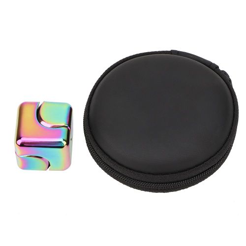 Toupie a main carree cubique coloree, jouet anti-anxiete et decompression (colore)