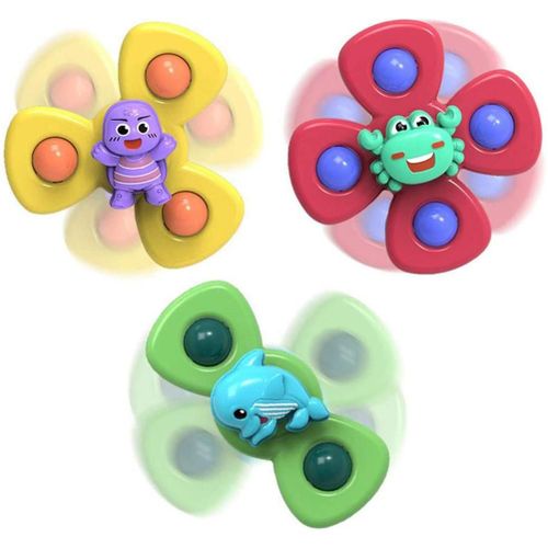 Toupie  Ventouse Pour Bb, 3 Pices, Jouet, Ventouse, Fleur, Zhuan, Zhuanle, Haut De Doigt, Jouet D'ducation Prcoce, Sens, Jouet, Cadeaux