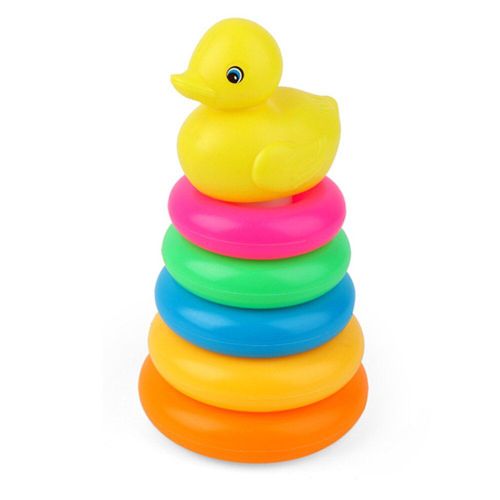 Tour Arc-En-Ciel ducative Prcoce, Cercle D'Empilage Amusant, Anneau De Canard, Jeu De Puzzle Pyramide, Jouet De Cognition Des Couleurs Pour Enfants En Bas ge, Cadeaux