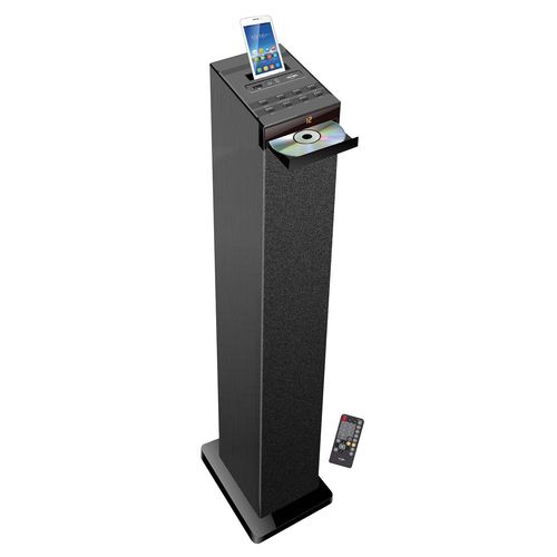 Tour de son noire avec lecteur CD, Bluetooth, FM et USB, 60W + tlcommande