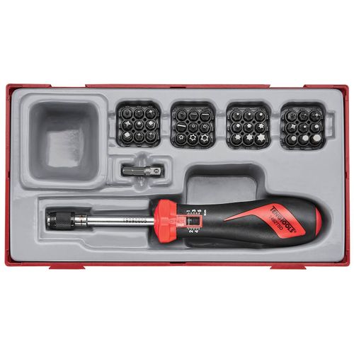 Tournevis Dynamomtrique Et Embouts Tt1 Tray 1/4'' Plat- Ph- Pz- Tx- Tpx- Hex- Rob- Gr 38 Pices Teng Tools Ttsd38