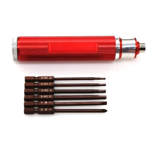 Tournevis Hexagonal 6 en 1 H1.5 2.0 2.5 3.0Mm Kit D'Outils de Tournevis Cruciforme  Fente Hexagonale pour Avion de Bateau de Voiture ModLe TLCommandE, 2