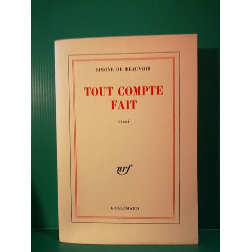 Tout Compte Fait   de Simone de Beauvoir  Format Cartonn 