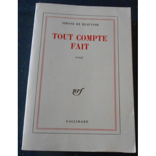 Tout Compte Fait   de Simone De Beauvoir  Format Broch 