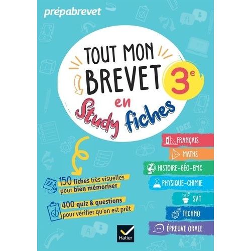 Tout Mon Brevet En Study Fiches 3e    Format Grand Format 
