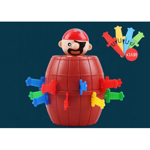 Toy Pirate Bucket Uncle Insert Sword Wooden Barrel Knife Couple Interactive Funny Decompression Game Decompression Artifact Height 13.5cm Width 9c'm