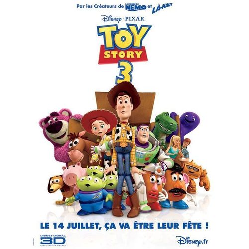 Toy Story 3 /Trois - Disney - Pixar - Vritable Affiche De Cinma Plie - Format 40x60 Cm - De Lee Unkrich Avec Tom Hanks, Tim Allen, Michael Keaton, Jodi Benson , John Ratzenberger - 2010