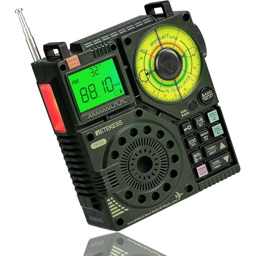 Tr112 Portable Multibande Radio,Fm Vhf Mw Sw Wb Air Radio,Alarme Sos Stro Basse,Tlcommande Intelligente D'application,Mp3/Tf,La Randonne,Le Camping(Pas De Ssb)[X473]