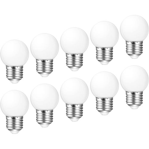 Trahoo-1w Led Night Light Bulb,Low Wattage Globe Small Light Bulbs,E26 G45/G14 1w Led Light Bulbs,3000k Soft White,5w Equivalent,For Bathroom Vanity Porch String Light Bulbs,Non-Dimmable,10 Pack