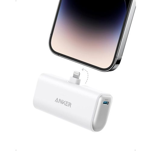 Trahoo-621 Batterie Externe Recharge Rapide Avec Connecteur Lightning IntGr, Chargeur Portable Sans Fil 12 W Certifi Mfi 5 000 Mah, Compatible Avec Iphone 14/13/12/Pro/Pro Max (Blanc)