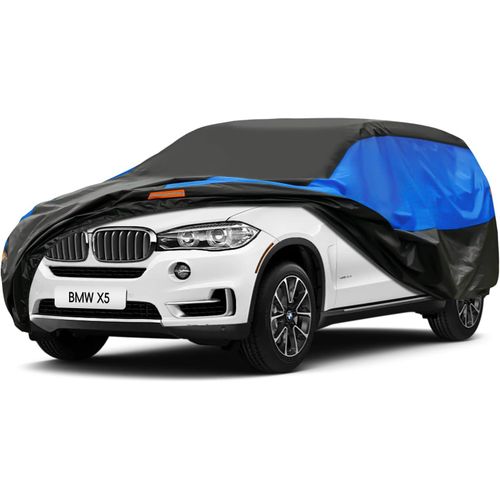 Trahoo-Bache Voiture Exterieur Respirante Et Tanche Pour Tous Temps, Housse Voiture Protection Anti-Uv Contre, La PoussiRe, La Pluie, Universelle Pour Cayenne/Gle/Audi Q7/Q8/Volvo Xc90 (485-510 Cm)