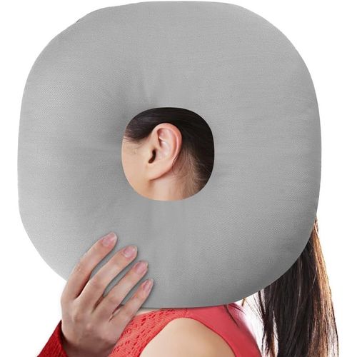 Trahoo-Coussin Piercing Oreille, Avec Trou Soulage Douleur Des Oreilles,Oreiller De Piercing Dormir Sur Ct,Rembourrage Rglable,Oreiller Beignet, Coussin Donut,Coussin Avec Trou Pour Oreilles