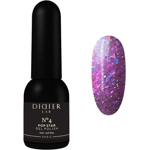 Trahoo-Didierlab C Gel Polish Pop Star No4 C Vernis Semi-Permanent Au Reflet Brillant Platinium Pour Manucure ProfessionnelleC Paillette RFlChissant La LumiReC Riche En Pigment Couverture ComplTe