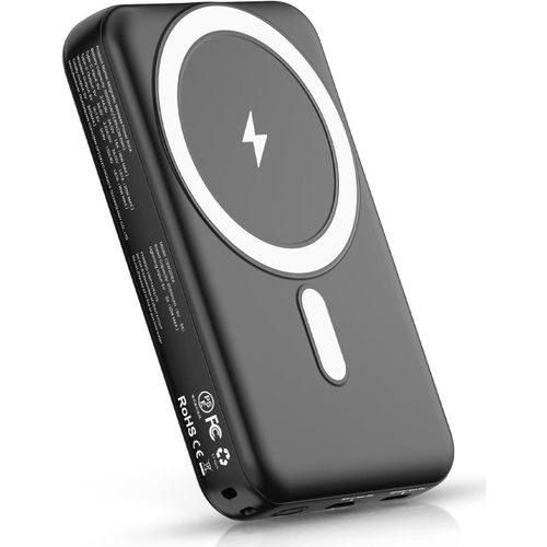 Trahoo-Gabless Power Bank, Batterie Externe 10000mah MagnTique, Charge Rapide Pd 20w, Chargeur Portable Sans Fil Avec Port Usb-C EntrE Et Sortie, Compatible Avec Magsafe Pour Iphone 16/15/14/13/12
