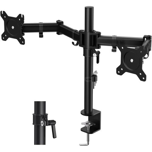 TRAHOO-HF29DB Dual Double Support de Bureau pour 2 cran Support de Table pour moniteurdesk Mount Bracket (HF29DB)