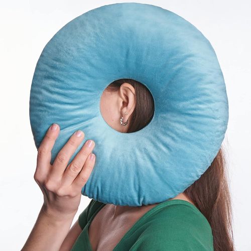 Trahoo-Oreiller Avec Trou | Soulage Douleur Des Oreilles | Oreiller De Piercing Dormir Sur Ct | Rembourrage Rglable | Oreiller Beignet | Rduit Pression Auriculaire | Coussin Avec Trou Pour Oreill
