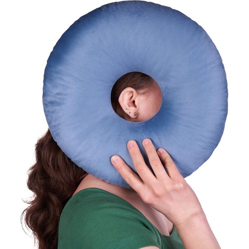 Trahoo-Oreiller Avec Trou | Soulage Douleur Des Oreilles | Oreiller De Piercing Dormir Sur Ct | Rembourrage Rglable | Oreiller Beignet | Rduit Pression Auriculaire | Piercing Pillow (Dark Blue)