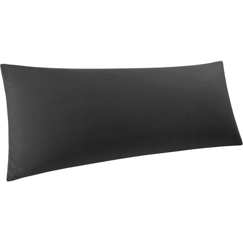 Trahoo-Piccocasa Housse De Coussin 100 % Microfibre Avec Fermeture clair 40 X 145 Cm - Longue Taie D'oreiller - Noir