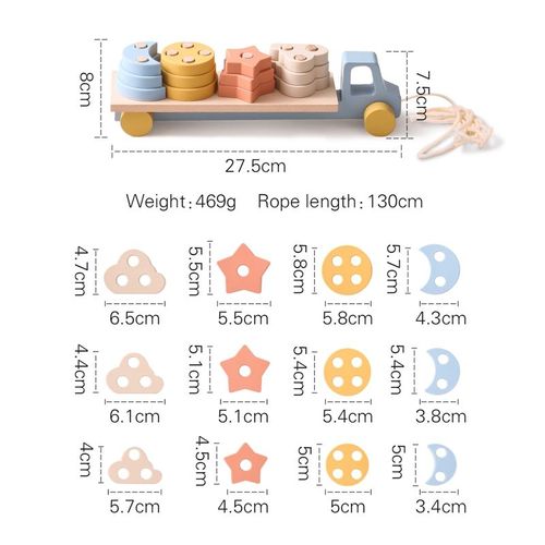 Train En Bois Montessori Pour Bb,Jouet D'anniversaire,Jeu De Chiffres Et De Blocs,Tout-Petits Garons Et Filles,Jouet D'apprentissage Pour Bb,1,2,3,4,5 - Type Trailer