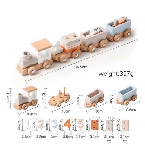 Train En Bois Montessori Pour Bb,Jouet D'anniversaire,Jeu De Chiffres Et De Blocs,Tout-Petits Garons Et Filles,Jouet D'apprentissage Pour Bb,1,2,3,4,5 - Type Wooden Train