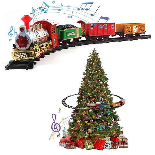 Train Express de Nol avec sapin de Nol, ensemble festif, piste lumineuse et sonore, jouet cadeau-Spray -Dor