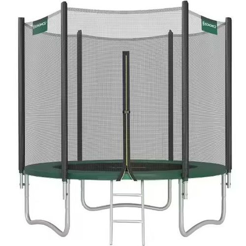 Songmics-Trampoline Extrieur Enfant  244 Cm, Filet De Protection Externe, Coussins De Scurit, chelle, Poteau Droit De 180 Cm De Haut, Cadre En Acier