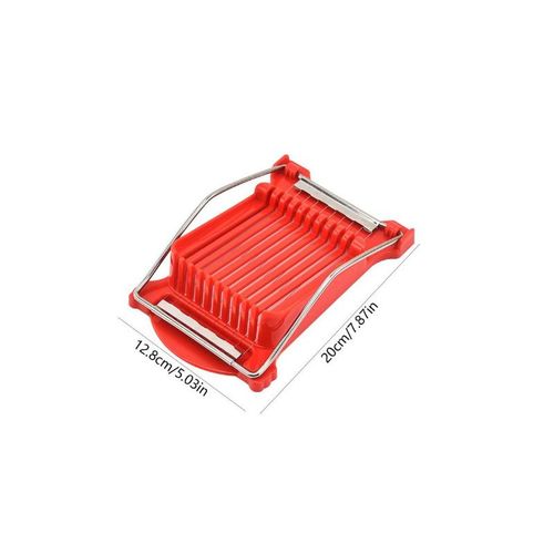 Trancheuse  viande multifonctionnelle en acier inoxydable,trancheuses  jambon,gadgets de coupe de cuisine mnagers,djeuner,fruits,?ufs,fromage - Type Red
