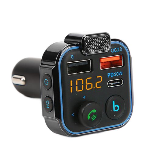 Transmetteur FM Bluetooth V5.0 pour voiture, double port USB QC3.0, charge rapide, son HiFi, mains libres, 12-24 V