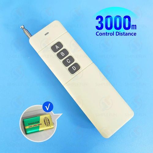 Transmetteur universel longue distance 433 MHz 3 000 mtres, tlcommande RF haute puissance 1/2/4 canaux, code d'apprentissage 1527-ABCD