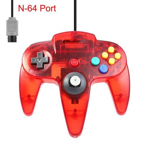 Transparent Rouge - Manette De Jeu Filaire N64 Pour Console Nintendo 64, Joystick, Commande Dualshock