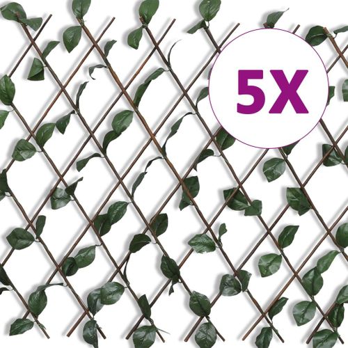 Treillis Extensible Saule Clture Avec Feuilles Artificielles