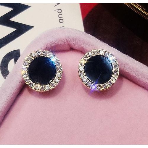 Tremella  Boucles D'oreilles En Forme D'aiguille De Temprament, Boucles D'oreilles En Filet, Cercle Carr, Rouge, Strass Noir, Accessoires De Bijoux
