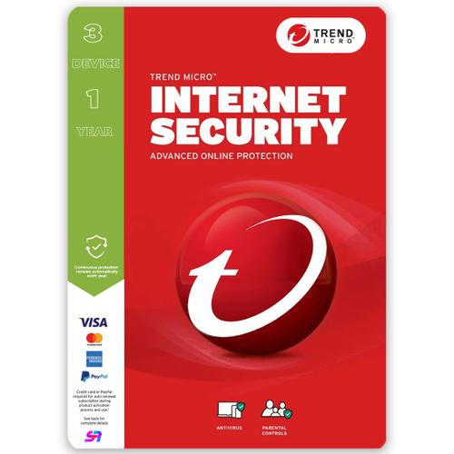 Trend Micro Internet Security ( 3 Appareils, 1 An ) Advanced Online Protection