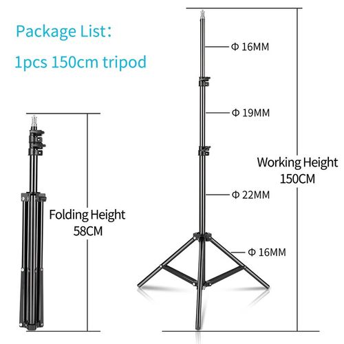 Trpied de photographie 1/4,support de lumire  tte de vis pour tlphone,bton de Selfie,projecteur,flashs,clairage photographique,bote  lumire douce - Type 150cm
