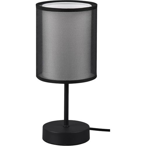 Trio,Table lamp,Burton 1xE14,max.28,0 W Organza,Smoked,Body: Metal,matt black :12,5 cm,H:28,5 cm Cord switch,IP20,Without illuminant