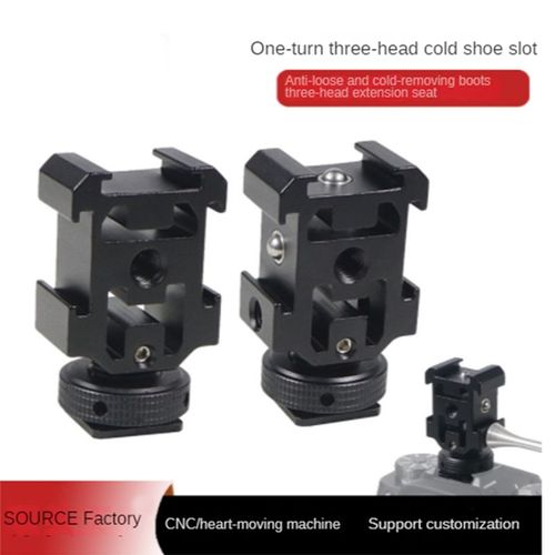Triple Adaptateur de de Chaussure Chaude Double Vis Support Support de Support pour Appareil Photo Reflex NumRique pour LED VidO Microphone Flash Light,B