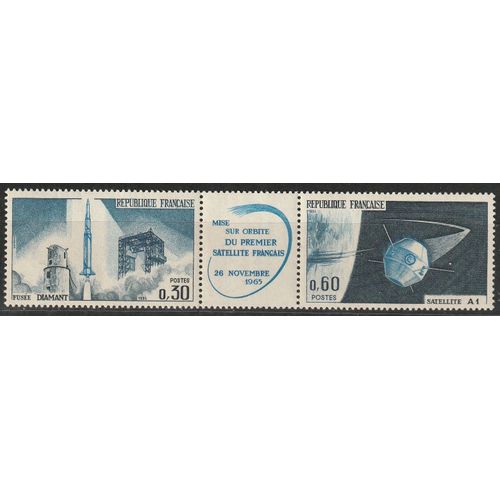 Triptyque Neuf** 1965 Premier Satellite National  Hammaguir (Sahara). Fuse Diamant, Satellite A1 N 1465 A