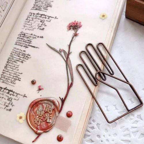 Trombone Vintage En Laiton, 5 Pices, Trombone En Forme De Main, Marque-Page De Livre, Mignon Kawaii, Collection De Fichiers, Cadeau De Bureau Pour Notes Et Lettres